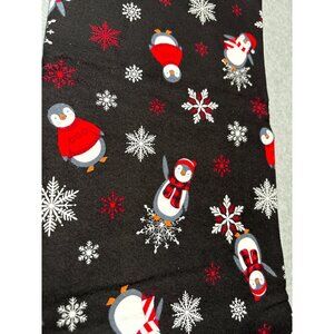 Winter Comfort Flannel Fabric with Penguins & Snowflakes 1/2 yard x 44" By Greta